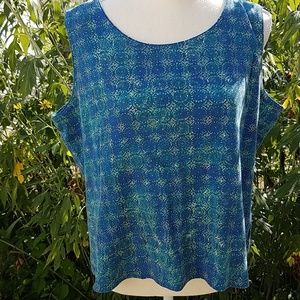 St.John's Bay blue medallion print tank XL